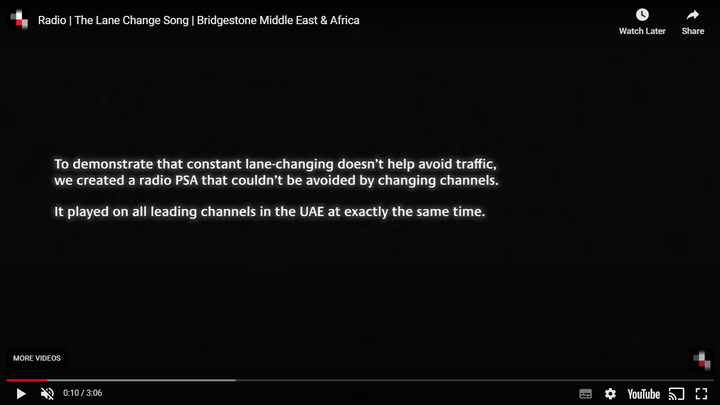 The Lane Change Song encourages drivers not to change lanes plus...5 more creative media metaphor campaigns