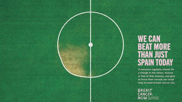 Breast Cancer Now creates a tactical ad for the World Cup final plus...5 more creative campaigns that use a birdseye perspective.