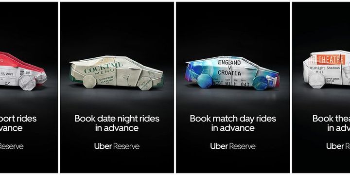 Uber goes hand-crafted to promote its new booking service plus...4 more origami-inspired campaigns.